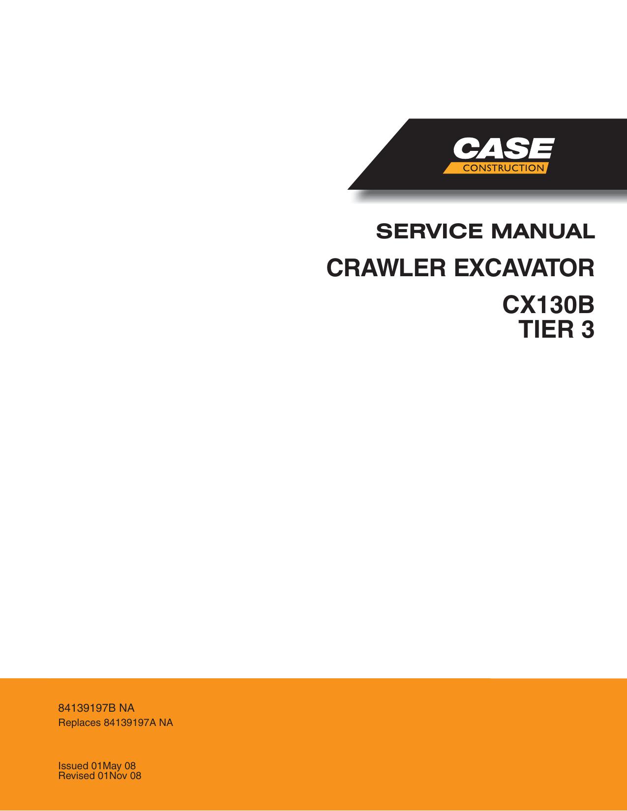 CX130B Tier 3 Crawler Excavator Service Manual